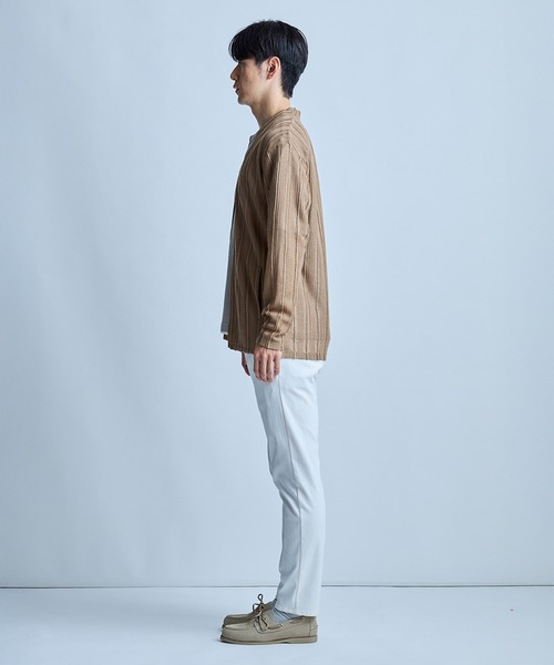 UNION STATION(ユニオンステーション)の「<ストレッチ><マシンウォッシャブル><接触冷感><通気性>シアJQDストライプカーディガン(カーディガン/ボレロ・メンズ・ブラック/ネイビー/ベージュ・L/M)」の18枚目の写真