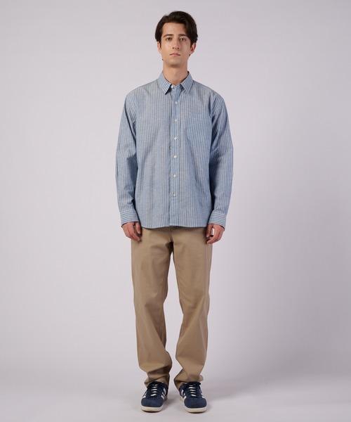 Eddie Bauer(エディーバウアー)の「コットンリネン 長袖 ストライプシャツ(シャツ/ブラウス・メンズ・ブラック/ブルー・XXL/XL/L/M/S)」の7枚目の写真
