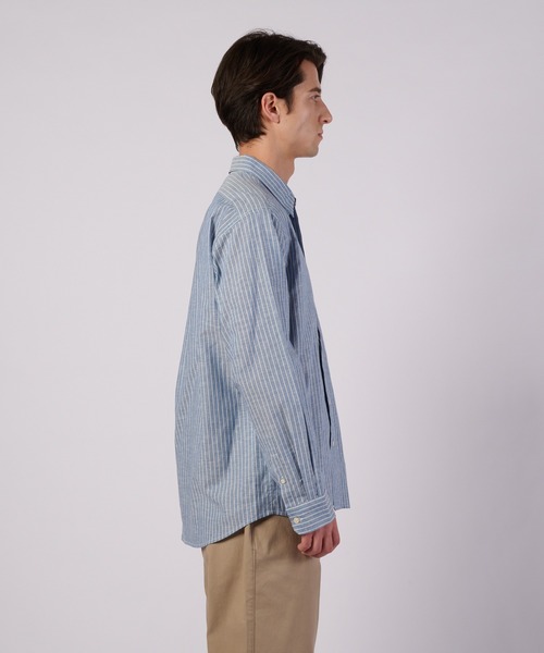 Eddie Bauer(エディーバウアー)の「コットンリネン 長袖 ストライプシャツ(シャツ/ブラウス・メンズ・ブラック/ブルー・XXL/XL/L/M/S)」の5枚目の写真