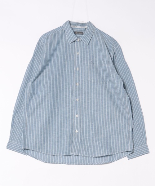 Eddie Bauer(エディーバウアー)の「コットンリネン 長袖 ストライプシャツ(シャツ/ブラウス・メンズ・ブラック/ブルー・XXL/XL/L/M/S)」の19枚目の写真