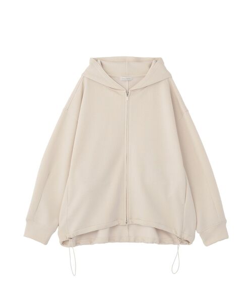 Green　Parks（グリーンパークス）の「ダブルZIP裾ドロストパーカー（パーカー・レディース・ライトベージュ/ブラック/イエロー/杢グレー・FREE）」の3枚目の写真
