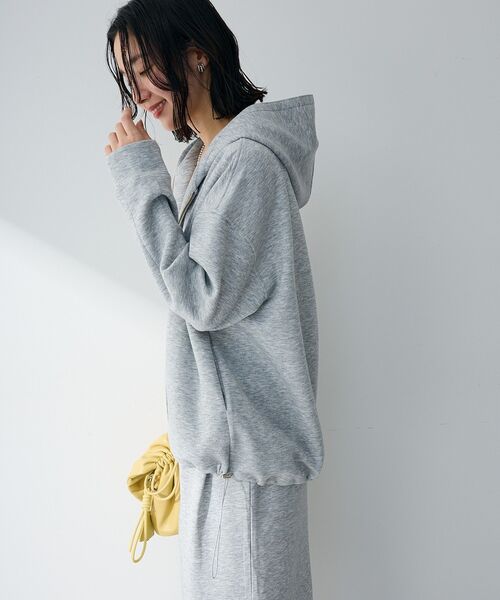 Green Parks(グリーンパークス)の「【OTONAパーカー】ダブルZIP裾ドロストパーカー(パーカー・レディース・ライトベージュ/ブラック/イエロー/杢グレー・FREE)」の10枚目の写真