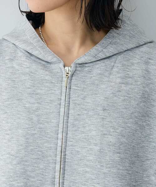 Green Parks(グリーンパークス)の「【OTONAパーカー】ダブルZIP裾ドロストパーカー(パーカー・レディース・ライトベージュ/ブラック/イエロー/杢グレー・FREE)」の12枚目の写真