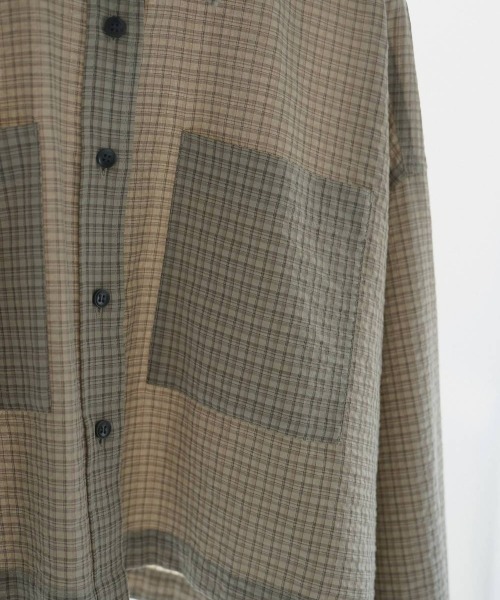 anuke（アンヌーク）の「anuke Check Short Shirts（シャツ/ブラウス・レディース・ベージュ/グレー・FREE）」の4枚目の写真