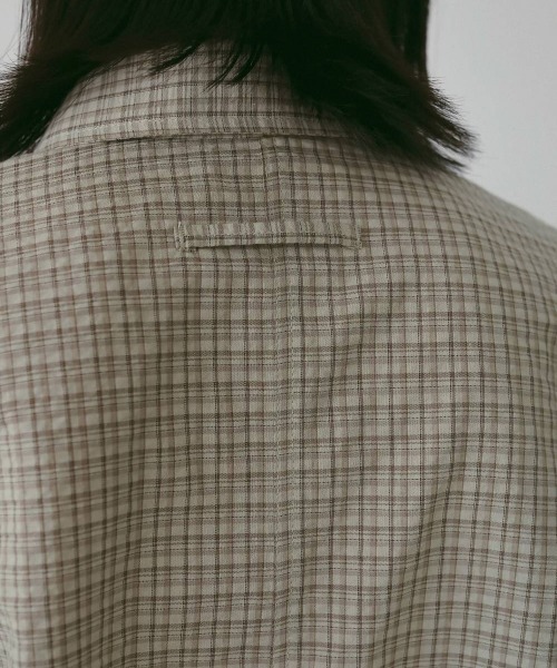anuke（アンヌーク）の「anuke Check Short Shirts（シャツ/ブラウス・レディース・ベージュ/グレー・FREE）」の8枚目の写真