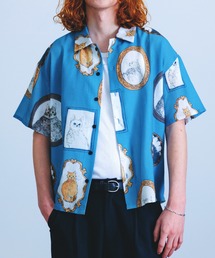 Revo. | Revo. ヴィンテージライク アニマル キャットパターン ボックス セミオープンカラーシャツ(シャツ/ブラウス)