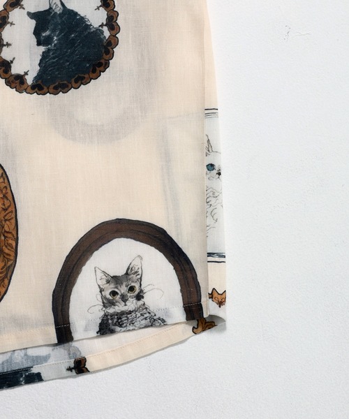 Revo.（レボ）の「Revo. ヴィンテージライク アニマル キャットパターン ボックス セミオープンカラーシャツ（シャツ/ブラウス・メンズ・ナチュラル/サックスブルー/ブラック・2/1）」の17枚目の写真