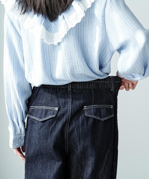 mili an deni(ミリアンデニ)の「ウェストタックデニムパンツ(デニムパンツ・レディース・インディゴブルー・M)」の13枚目の写真