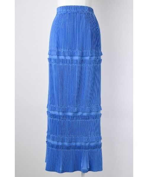 ENFOLD(エンフォルド)の「STRAIGHT PLEATS SKIRT(スカート・レディース・サックスブルー・38/36)」の1枚目の写真