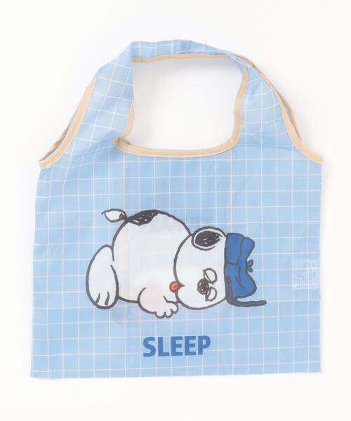 PEANUTS(ピーナッツ)の「【 PEANUTS 】 スヌーピー ミニくるくるショッピングバッグA 26S2(エコバッグ/サブバッグ・レディース・ライトグレー/ライトブルー/ブルー・FREE)」の6枚目の写真