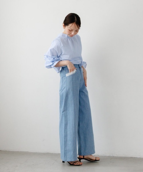 flower（フラワー）の「レースデニムパンツ（デニムパンツ・レディース・ライトブルー/ブルー・SMALL/MEDIUM）」の7枚目の写真