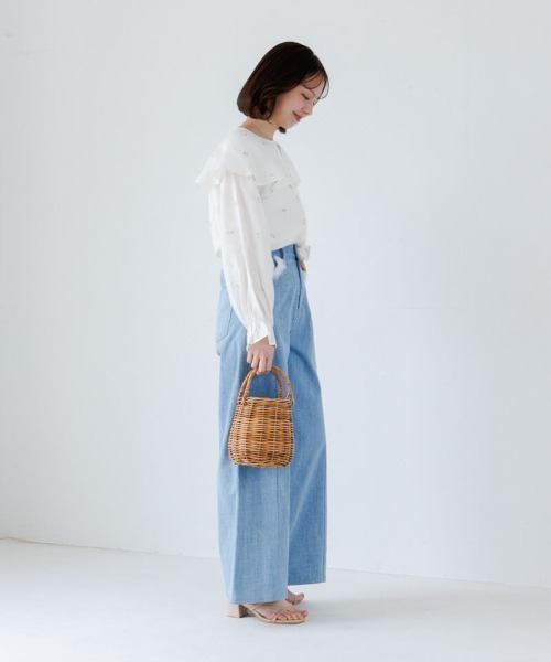 flower（フラワー）の「レースデニムパンツ（デニムパンツ・レディース・ライトブルー/ブルー・SMALL/MEDIUM）」の16枚目の写真