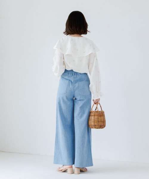 flower（フラワー）の「レースデニムパンツ（デニムパンツ・レディース・ライトブルー/ブルー・SMALL/MEDIUM）」の17枚目の写真