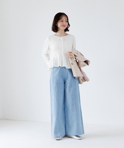 flower（フラワー）の「レースデニムパンツ（デニムパンツ・レディース・ライトブルー/ブルー・SMALL/MEDIUM）」の18枚目の写真