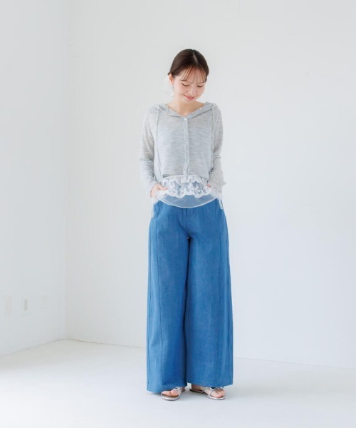 flower（フラワー）の「レースデニムパンツ（デニムパンツ・レディース・ライトブルー/ブルー・SMALL/MEDIUM）」の21枚目の写真