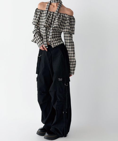 THE GREEN LAB（ザグリーンラボ）の「Dリングストラップウォッシングカーゴパンツ[ブラック]（その他パンツ・レディース・その他・FREE）」の13枚目の写真