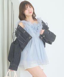 MAJESTIC LEGON | ショルダーリボンフリルビスチェ(キャミソール)