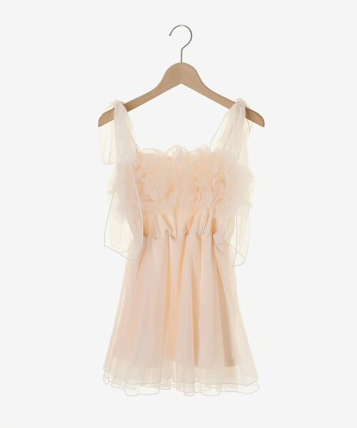 MAJESTIC LEGON（マジェスティックレゴン）の「ショルダーリボンフリルビスチェ（キャミソール・レディース・グレー/アイボリー/ピンク・MEDIUM）」の8枚目の写真