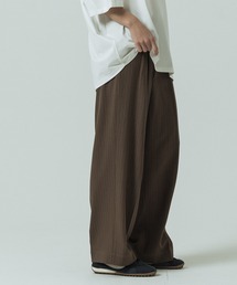 【SLICK/スリック】Pinstripe Tech Twill Two Tuck Slacks/ピンストライプテックツイルツータックスラックス/ワイドパンツ