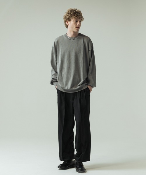 SLICK(スリック)の「【SLICK/スリック】Pinstripe Tech Twill Two Tuck Slacks/ピンストライプテックツイルツータックスラックス/ワイドパンツ(スラックス・メンズ・ブラック/ブラウン/グレー・2/1/3)」の12枚目の写真