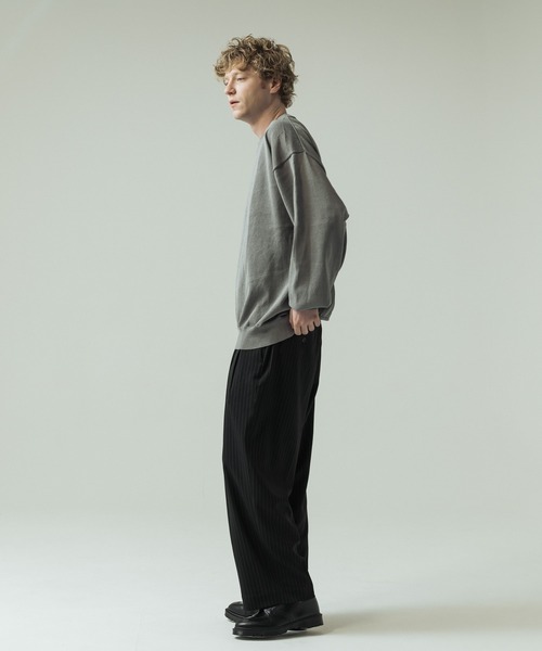SLICK(スリック)の「【SLICK/スリック】Pinstripe Tech Twill Two Tuck Slacks/ピンストライプテックツイルツータックスラックス/ワイドパンツ(スラックス・メンズ・ブラック/ブラウン/グレー・2/1/3)」の13枚目の写真