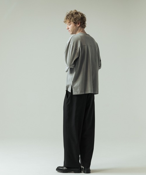 SLICK(スリック)の「【SLICK/スリック】Pinstripe Tech Twill Two Tuck Slacks/ピンストライプテックツイルツータックスラックス/ワイドパンツ(スラックス・メンズ・ブラック/ブラウン/グレー・2/1/3)」の20枚目の写真