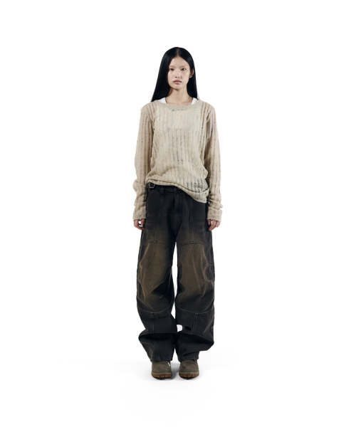 AAKAM(アーカム)の「Knee Panel Biker Denim Pants (Black)(デニムパンツ・レディース・その他・1/2)」の6枚目の写真