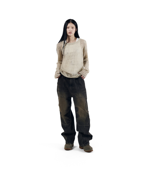 AAKAM(アーカム)の「Knee Panel Biker Denim Pants (Black)(デニムパンツ・レディース・その他・1/2)」の9枚目の写真