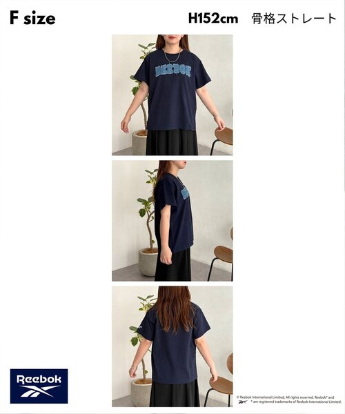 Reebok(リーボック)の「デニムワッペンT(Tシャツ/カットソー・レディース・ネイビー/ホワイト/ブラック・FREE)」の4枚目の写真