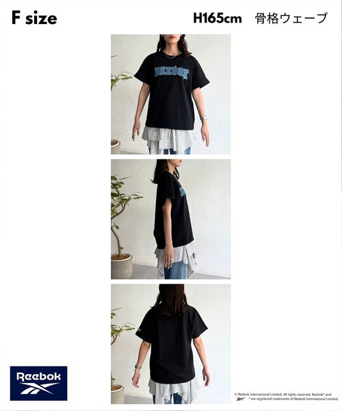 Reebok(リーボック)の「デニムワッペンT(Tシャツ/カットソー・レディース・ネイビー/ホワイト/ブラック・FREE)」の6枚目の写真