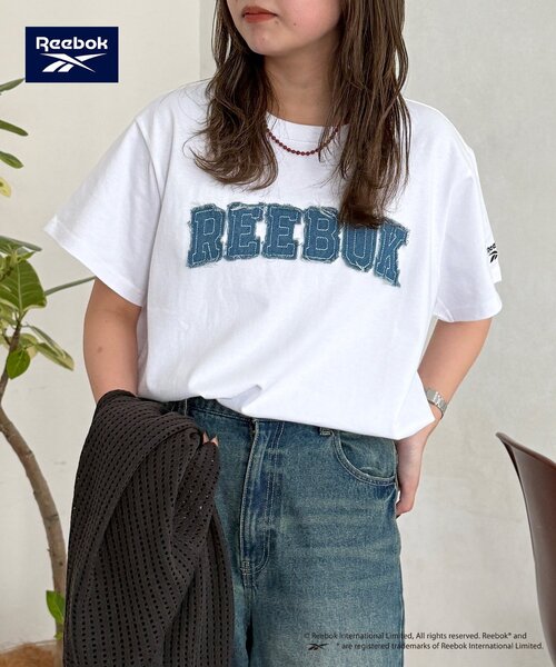 Reebok(リーボック)の「デニムワッペンT(Tシャツ/カットソー・レディース・ネイビー/ホワイト/ブラック・FREE)」の7枚目の写真