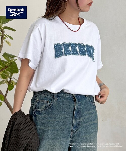 Reebok(リーボック)の「デニムワッペンT(Tシャツ/カットソー・レディース・ネイビー/ホワイト/ブラック・FREE)」の10枚目の写真