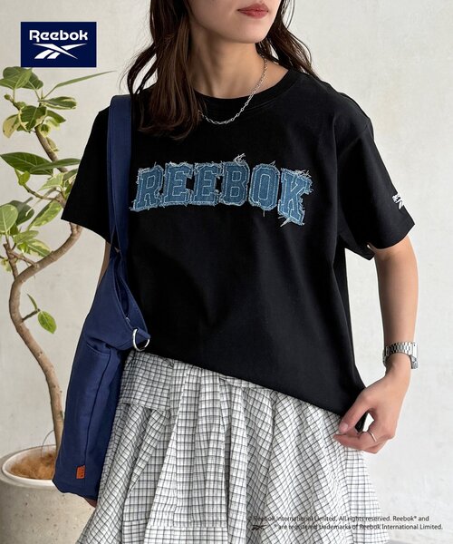 Reebok(リーボック)の「デニムワッペンT(Tシャツ/カットソー・レディース・ネイビー/ホワイト/ブラック・FREE)」の12枚目の写真