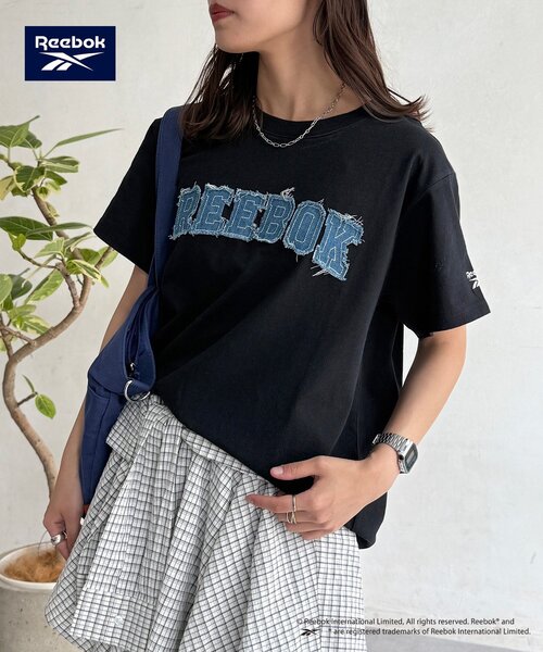 Reebok(リーボック)の「デニムワッペンT(Tシャツ/カットソー・レディース・ネイビー/ホワイト/ブラック・FREE)」の13枚目の写真