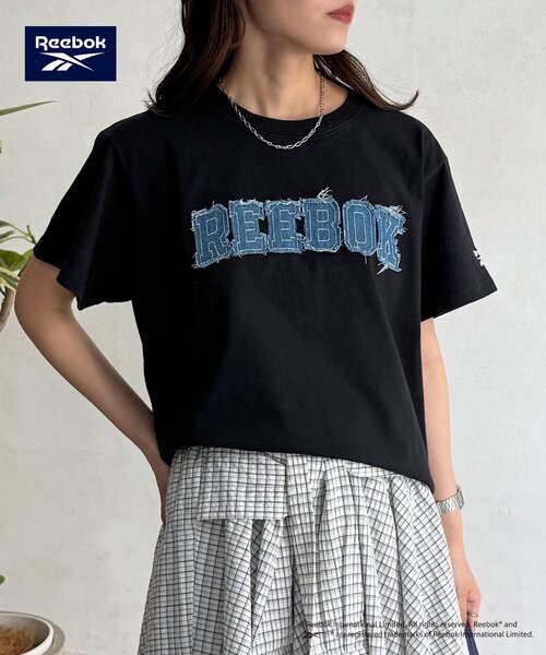 Reebok(リーボック)の「デニムワッペンT(Tシャツ/カットソー・レディース・ネイビー/ホワイト/ブラック・FREE)」の16枚目の写真
