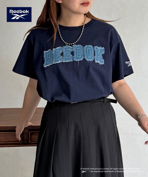 Reebok(リーボック)の「デニムワッペンT(Tシャツ/カットソー・レディース・ネイビー/ホワイト/ブラック・FREE)」の20枚目の写真