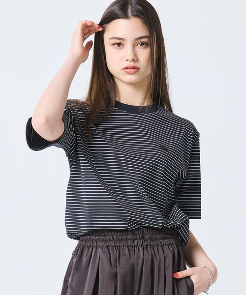 LACOSTE(ラコステ)の「【オンライン限定】LACOSTE オーバーサイズ ボーダー リンガーネック 半袖Tシャツ(Tシャツ/カットソー・メンズ・ブラウン/ブラック・2/3/4/5/6)」の14枚目の写真