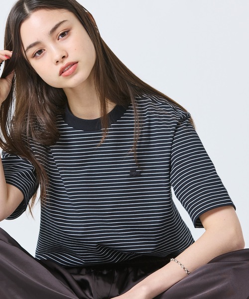 LACOSTE(ラコステ)の「【オンライン限定】LACOSTE オーバーサイズ ボーダー リンガーネック 半袖Tシャツ(Tシャツ/カットソー・メンズ・ブラウン/ブラック・2/3/4/5/6)」の12枚目の写真