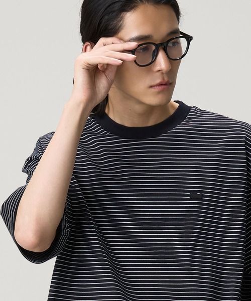 LACOSTE オーバーサイズ ボーダー リンガーネック 半袖Tシャツ セール】【オンライン限定】LACOSTE オーバーサイズ ボーダー リンガー