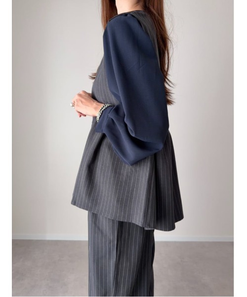 fifth（フィフス）の「【SETUP対応】ペプラムZIPベスト（ベスト・レディース・ベージュ/ネイビー/チャコールグレー・M）」の7枚目の写真