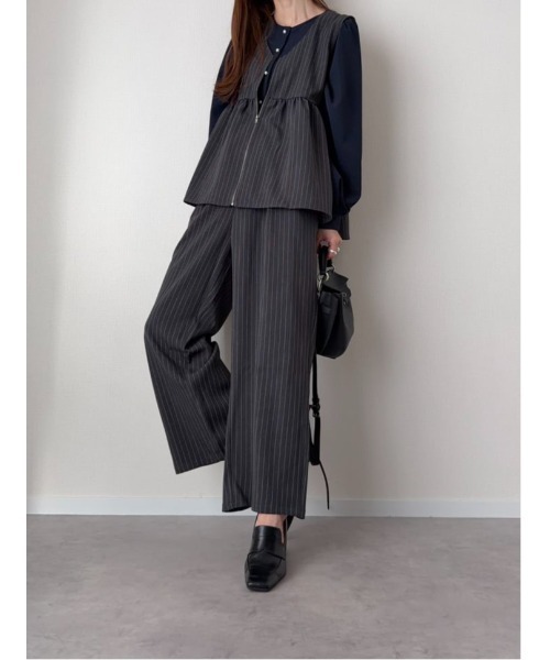 fifth（フィフス）の「【SETUP対応】ペプラムZIPベスト（ベスト・レディース・ベージュ/ネイビー/チャコールグレー・M）」の11枚目の写真