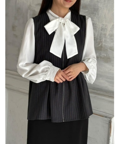 fifth（フィフス）の「【SETUP対応】ペプラムZIPベスト（ベスト・レディース・ベージュ/ネイビー/チャコールグレー・M）」の14枚目の写真