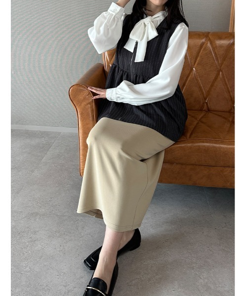 fifth（フィフス）の「【SETUP対応】ペプラムZIPベスト（ベスト・レディース・ベージュ/ネイビー/チャコールグレー・M）」の21枚目の写真