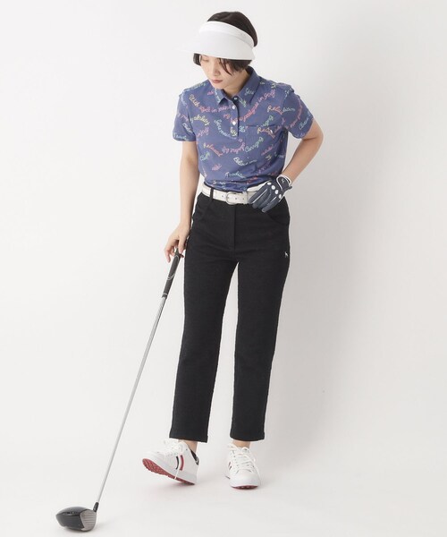 adabat（アダバット）の「シャンブレープリント半袖ポロシャツ（ポロシャツ・レディース・ネイビー系/パープル系1・42/40/38）」の9枚目の写真