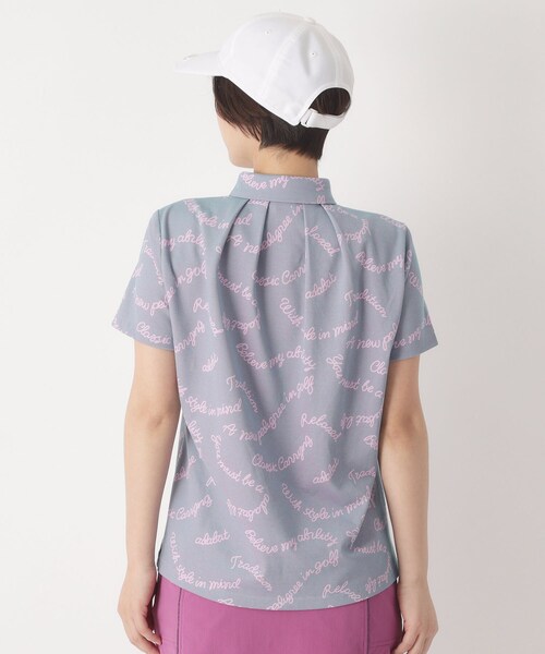 adabat（アダバット）の「シャンブレープリント半袖ポロシャツ（ポロシャツ・レディース・ネイビー系/パープル系1・42/40/38）」の13枚目の写真