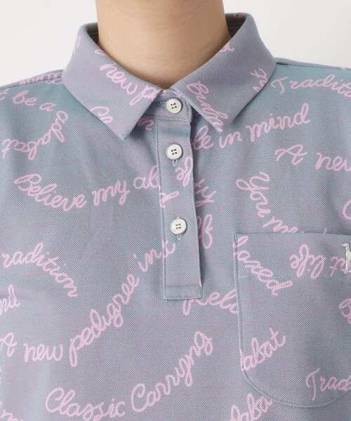 adabat（アダバット）の「シャンブレープリント半袖ポロシャツ（ポロシャツ・レディース・ネイビー系/パープル系1・42/40/38）」の14枚目の写真