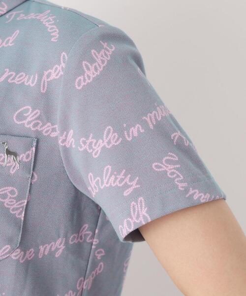 adabat（アダバット）の「シャンブレープリント半袖ポロシャツ（ポロシャツ・レディース・ネイビー系/パープル系1・42/40/38）」の15枚目の写真