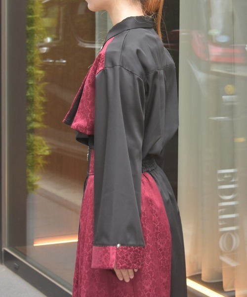 axes femme(アクシーズファム)の「【セットアップ対応】ジャカードブラウス(シャツ/ブラウス・レディース・ネイビー/ワイン/ダークグリーン・FREE)」の5枚目の写真