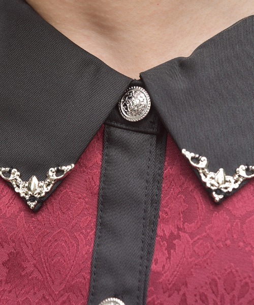 axes femme(アクシーズファム)の「【セットアップ対応】ジャカードブラウス(シャツ/ブラウス・レディース・ネイビー/ワイン/ダークグリーン・FREE)」の7枚目の写真