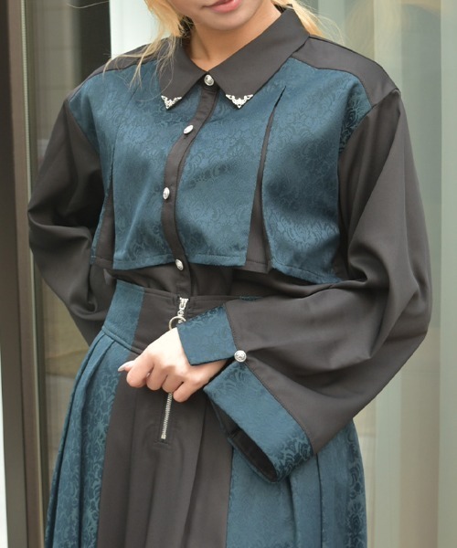 axes femme(アクシーズファム)の「【セットアップ対応】ジャカードブラウス(シャツ/ブラウス・レディース・ネイビー/ワイン/ダークグリーン・FREE)」の13枚目の写真